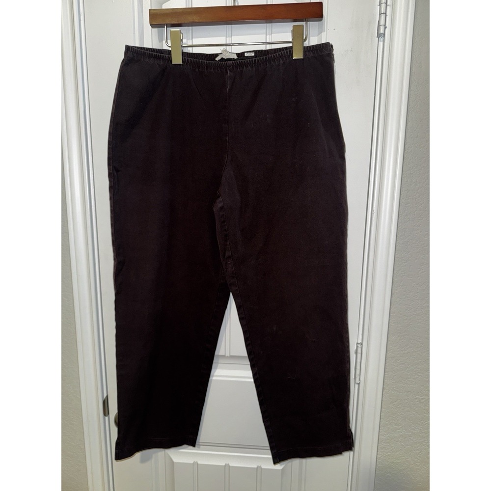 Eileen Fisher Organic Cotton Brown Pants Size Large Cropped Pull On Minimalist